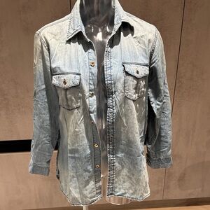bebe Light Blue Denim Shirt Jacket